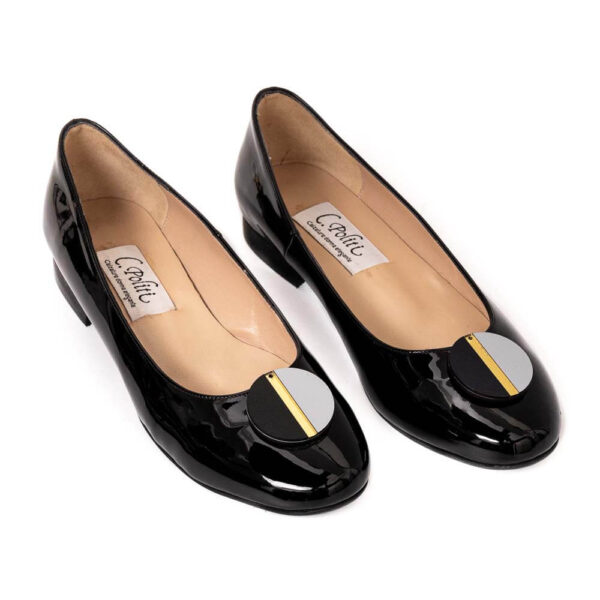 POLITIS Black patent ballerina - POLITIS SHOES